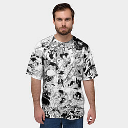 Футболка оверсайз мужская One Piece Манга страницы, цвет: 3D-принт — фото 2