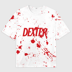 Футболка оверсайз мужская Dexter logo Декстер брызги крови, цвет: 3D-принт