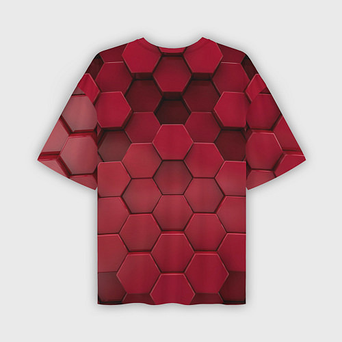 Мужская футболка оверсайз Игра в кальмара - красные 3D кубы / 3D-принт – фото 2