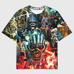 Футболка оверсайз мужская Iron Maiden allover, цвет: 3D-принт