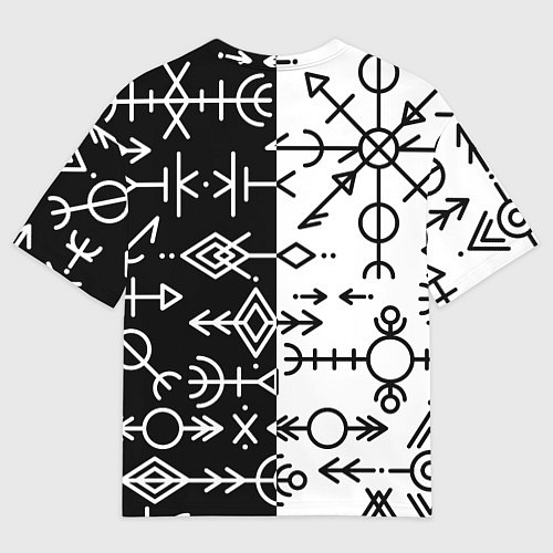 Мужская футболка оверсайз ДРЕВНИЕ СЛАВЯНСКИЕ РУНЫ / 3D-принт – фото 2