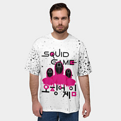 Футболка оверсайз мужская SQUID GAME , ИГРА В КАЛЬМАРА, СТРАЖ, цвет: 3D-принт — фото 2