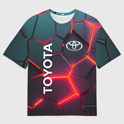 Футболка оверсайз мужская TOYOTA 3D NEON ТОЙОТА 3Д ПЛИТЫ НЕОН, цвет: 3D-принт