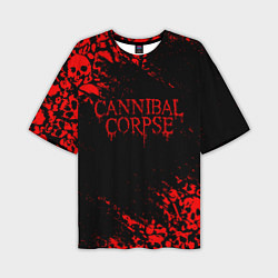 Мужская футболка оверсайз CANNIBAL CORPSE КРАСНЫЕ ЧЕРЕПА