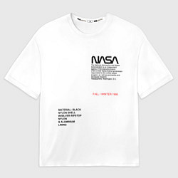 Футболка оверсайз мужская NASA БЕЛАЯ ФОРМА, цвет: 3D-принт