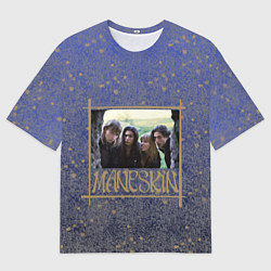 Футболка оверсайз мужская Maneskin в серебре и золоте, цвет: 3D-принт