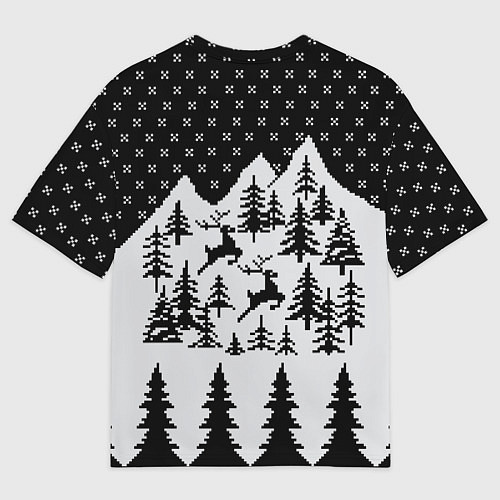Мужская футболка оверсайз Северные Олени в Горах / 3D-принт – фото 2