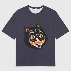 Мужская футболка оверсайз Одержимый кот