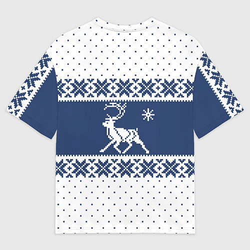 Мужская футболка оверсайз Северный Олень звезда / 3D-принт – фото 2