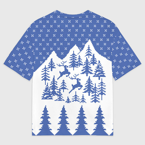 Мужская футболка оверсайз Горные Олени / 3D-принт – фото 2