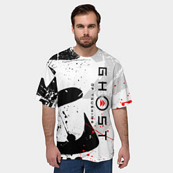 Футболка оверсайз мужская GHOST OF TSUSHIMA ПРИЗРАК ЦУСИМЫ БЕЛЫЙ, цвет: 3D-принт — фото 2