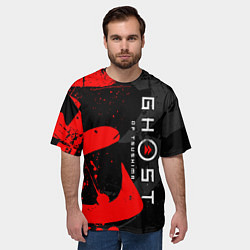 Футболка оверсайз мужская GHOST OF TSUSHIMA ПРИЗРАК ЦУСИМЫ, цвет: 3D-принт — фото 2