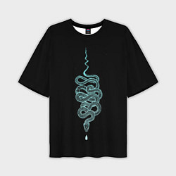 Мужская футболка оверсайз Вьющаяся змея