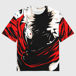 Футболка оверсайз мужская Юджи Итадори злой Магическая битва, цвет: 3D-принт