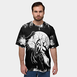 Футболка оверсайз мужская Крик Хэллоуин Хоррор Scream Halloween, цвет: 3D-принт — фото 2