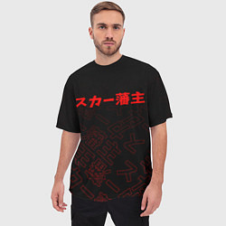 Футболка оверсайз мужская SCARLXRD RED JAPAN STYLE, цвет: 3D-принт — фото 2