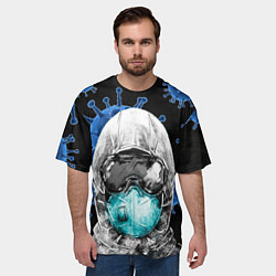Футболка оверсайз мужская Protection against Covid-19, цвет: 3D-принт — фото 2