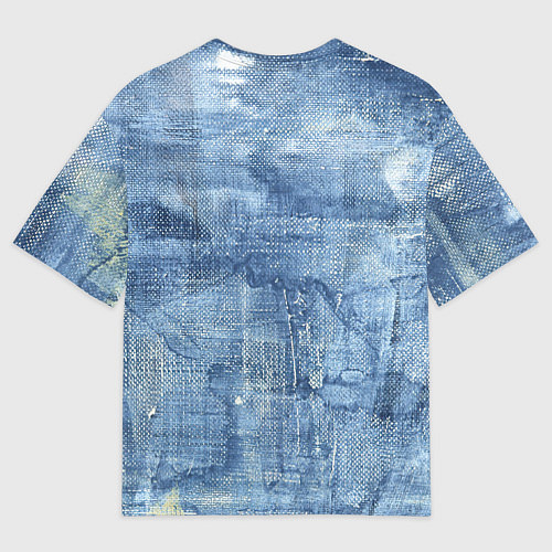 Мужская футболка оверсайз Джинсовые мазки / 3D-принт – фото 2