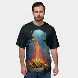 Футболка оверсайз мужская Witcher 3 костер, цвет: 3D-принт — фото 2