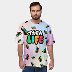 Футболка оверсайз мужская Toca Life: Smile Logo, цвет: 3D-принт — фото 2
