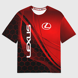 Футболка оверсайз мужская LEXUS RED GEOMETRY ЛЕКСУС, цвет: 3D-принт