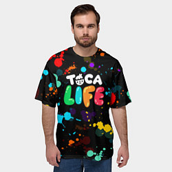 Футболка оверсайз мужская TOCA BOCA RAINBOW PAINTS ТОКА БОКА РАДУЖНЫЕ КРАСКИ, цвет: 3D-принт — фото 2