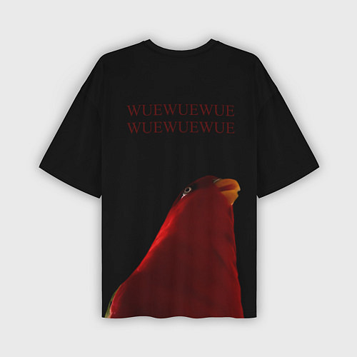 Мужская футболка оверсайз Красный попугай Red parrot / 3D-принт – фото 2