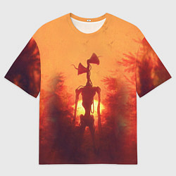 Мужская футболка оверсайз СИРЕНОГОЛОВЫЙ НА ЗАКАТЕ