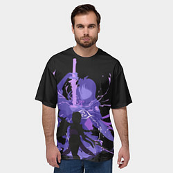 Футболка оверсайз мужская Genshin Impact Raiden, цвет: 3D-принт — фото 2