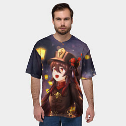 Футболка оверсайз мужская Ху Тао Genshin Impact, цвет: 3D-принт — фото 2