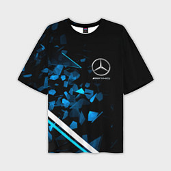 Мужская футболка оверсайз Mercedes AMG Осколки стекла