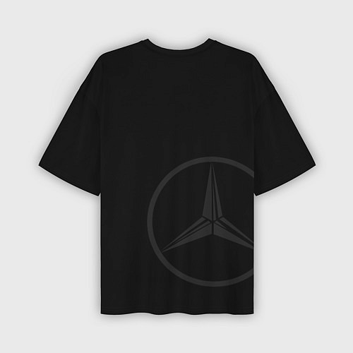 Мужская футболка оверсайз Логотип Мерседес / 3D-принт – фото 2