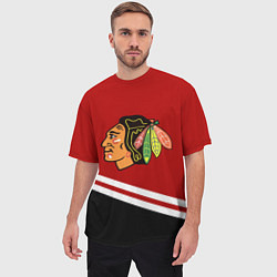 Футболка оверсайз мужская Chicago Blackhawks, NHL, цвет: 3D-принт — фото 2