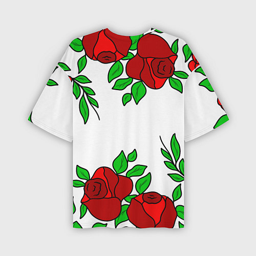 Мужская футболка оверсайз Юлия в розах / 3D-принт – фото 2