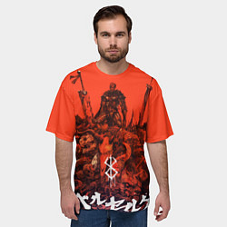 Футболка оверсайз мужская Гатц Берсерк на телах своих врагов клеймо, цвет: 3D-принт — фото 2