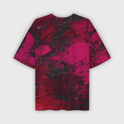 Мужская футболка оверсайз Бордовые мазки в тёмно-красных тонах / 3D-принт – фото 2