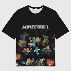 Футболка оверсайз мужская МАЙНКРАФТ ПАТТЕРН ПЕРСОНАЖИ ИГРЫ, цвет: 3D-принт