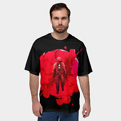 Футболка оверсайз мужская Космонавт на кровавой луне, цвет: 3D-принт — фото 2