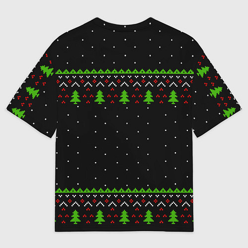 Мужская футболка оверсайз Новогодние три оленя / 3D-принт – фото 2