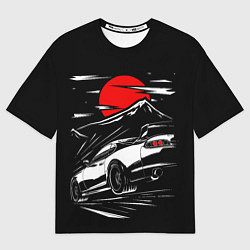 Футболка оверсайз мужская Toyota Supra: Red Moon, цвет: 3D-принт