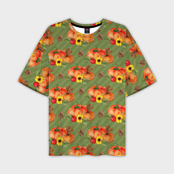 Мужская футболка оверсайз Овощи: Тыквы паттерн