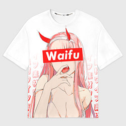 Футболка оверсайз мужская Waifu -02 Darling in the Franxx, цвет: 3D-принт