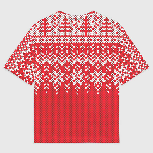 Мужская футболка оверсайз Knitted Pattern / 3D-принт – фото 2
