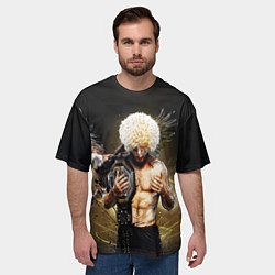Футболка оверсайз мужская Хабиб Нурмагомедов с орлом, цвет: 3D-принт — фото 2