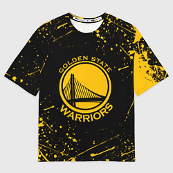 Мужская футболка оверсайз GOLDEN STATE WARRIORS? , БРЫЗГИ КРАСОК