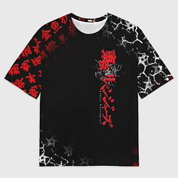 Мужская футболка оверсайз TOKYO REVENGERS RED STYLE TEAM