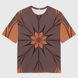 Мужская футболка оверсайз Абстрактный цветок Оранжевый
