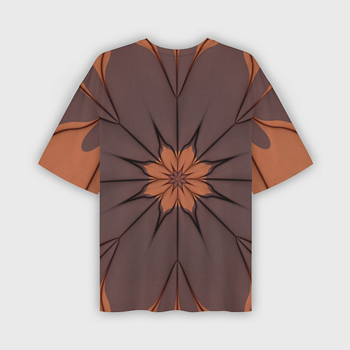 Мужская футболка оверсайз Абстрактный цветок Оранжевый / 3D-принт – фото 2