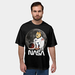 Футболка оверсайз мужская Доги Космонавт Мем Наса Doge, цвет: 3D-принт — фото 2