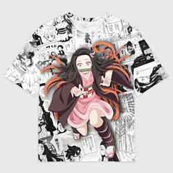 Мужская футболка оверсайз Незуко Камадо на манге